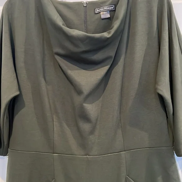 Jessica Howard Women’s Olive Green Ponte Knit Dress Sz 16 - Picture 2 of 8